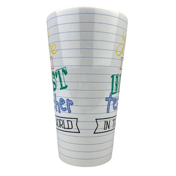 Coffee Mug Cup You Are the Best Teacher Tall Oversized Notebook Paper Pattern - Picture 7 of 7